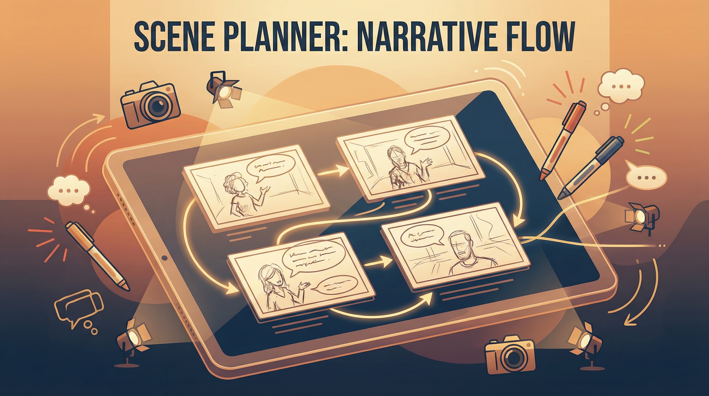 Scene planner with storyboard